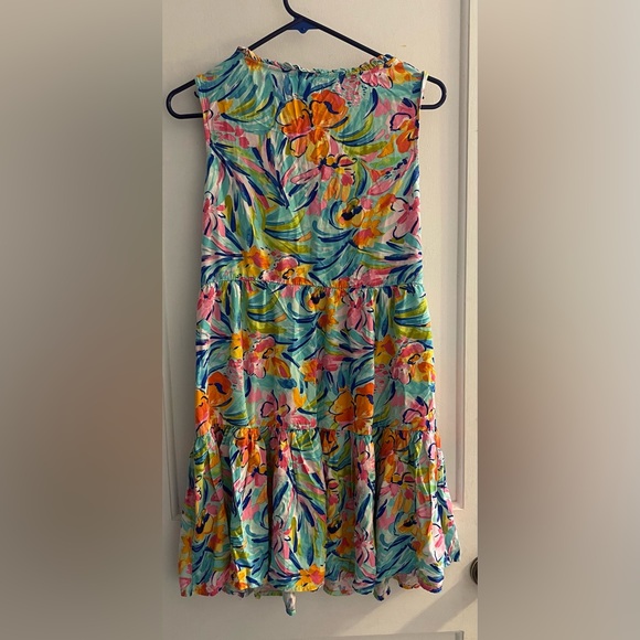 Stella Parker Women's Fit and Flare Dress Tiered Ruffle Hem Size Small - Picture 3 of 3